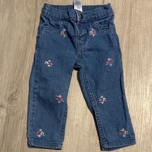 Floral Embroidered Kids Denim Jeans